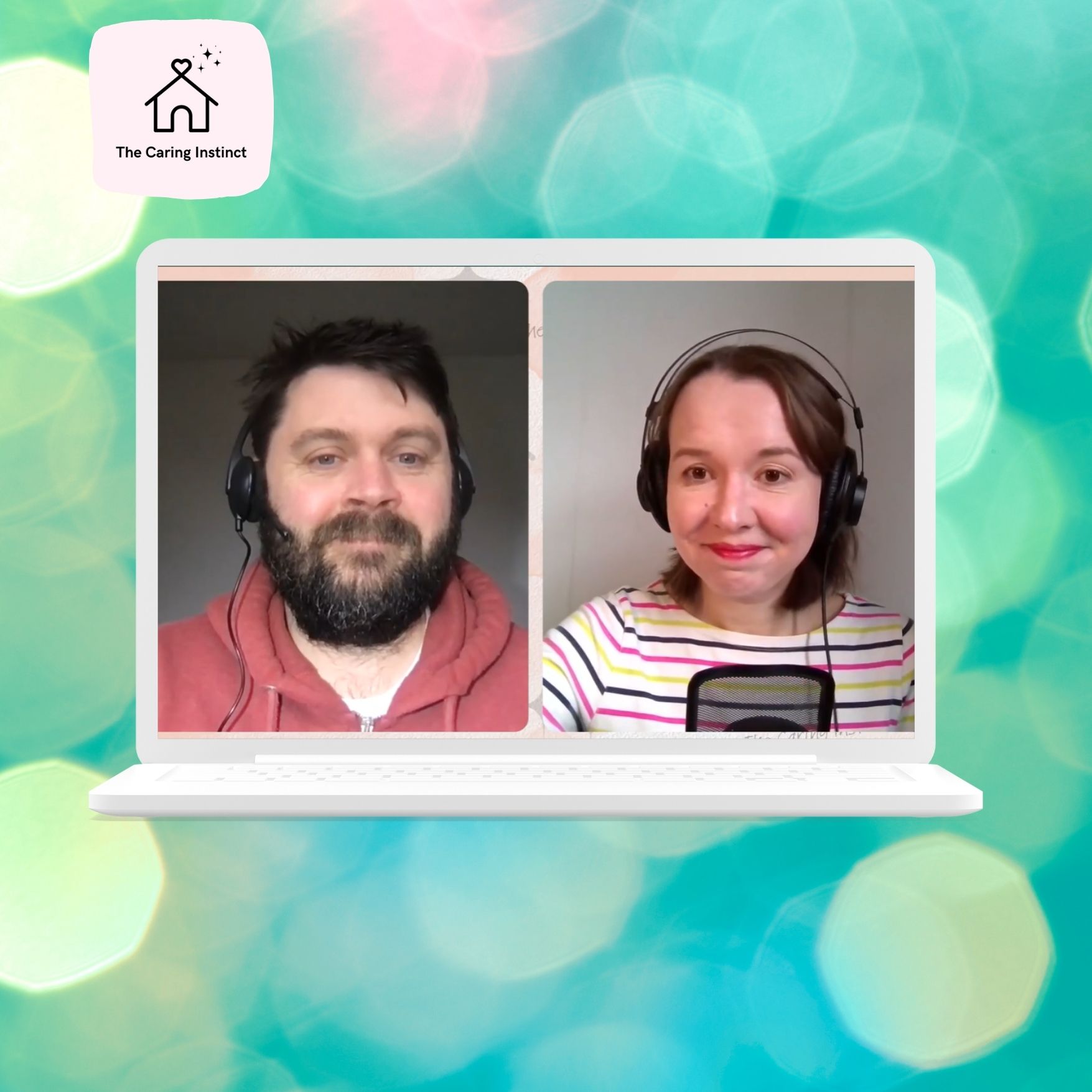 Joe and Olga recording a course for parents