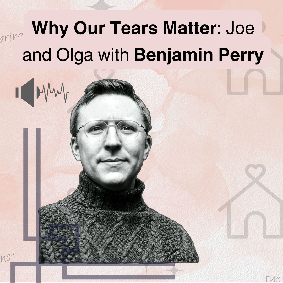 An image of Benjamin Perry, the author of Cry, Baby, against The Caring Instinct brand background